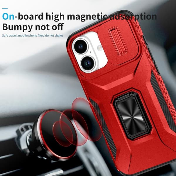 iPhone 17 Skal med Sliding Camshield Holder Röd
