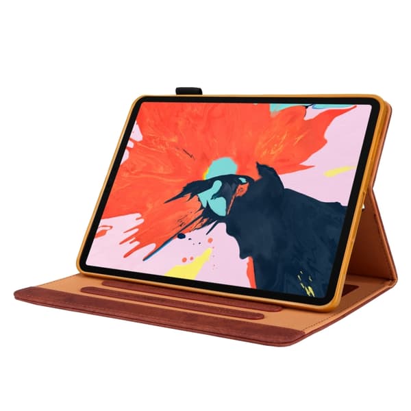 iPad 11 11:e generation / 10.9 10:e generation 2022/2025 Klädd Textur Läder Fodral - Smart Skal Brun