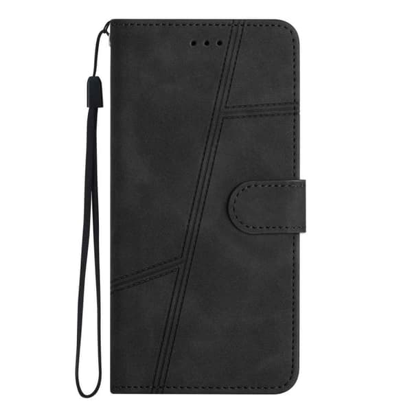 iPhone 18 Pro Max / iPhone 17 Pro Max Skal läderfodral med skin-feel sömnad Svart