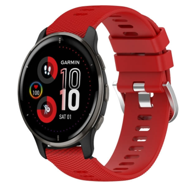 För Garmin Venu 2 Plus 20 mm enfärgad mjukt watch Red