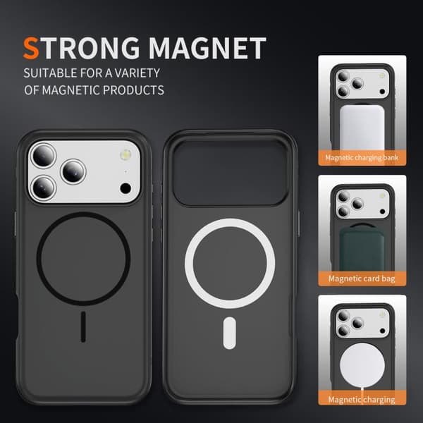 iPhone 18 Pro Max / iPhone 17 Pro Max Skal - Imitation Original Magsafe PC Hybrid TPU Svart