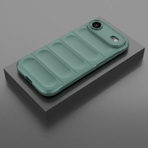 iPhone 17 Air Skal Magic Shield TPU + Flanell Mörkgrön