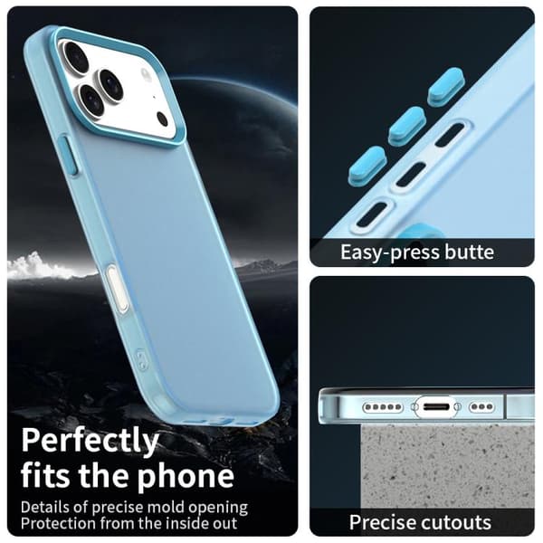 iPhone 18 Pro Max / iPhone 17 Pro Max Skal - Candy PC Hybrid TPU Stöttålig Blå
