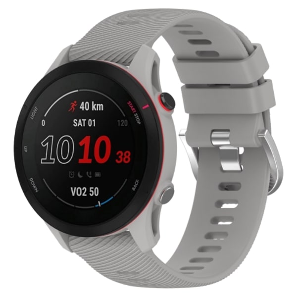 För Garmin Forerunner255S 18mm Cross Textured Silicone Watch Band Light Grey