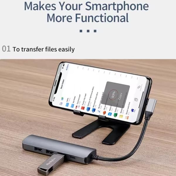 Typ-C 5-i-1 Hub Dockningsstation - Aluminium, 4K HDMI, USB 3.0, PD 100W