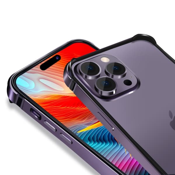 iPhone 16 Pro Max TPU + Aluminiumlegering Skal - Slitstark och Elegant Skyddsfodral Silver