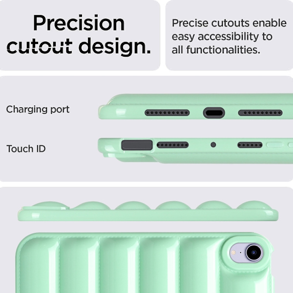 iPad mini 2024 / mini 6 Skal med Eiderdown Kudde - Stötsäker Tablet Case Grön
