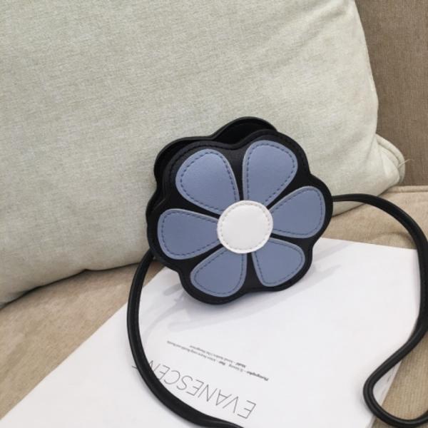 Mini Messenger Bag Söt Blommig Barn Små Myntväskor Barn Handväskor Axelväskor Ljusblå