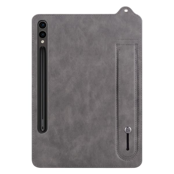 Samsung Galaxy Tab S10+/S9+/S8+ TPU Läderfodral med Handledsrem Grå