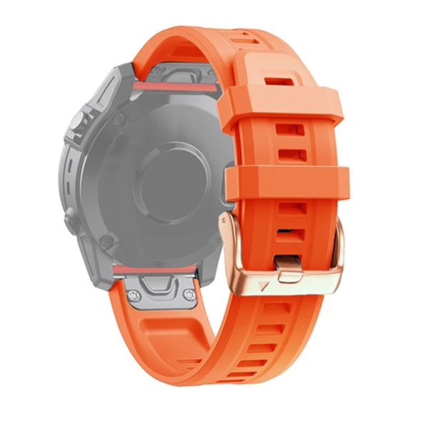 För Garmin Fenix ​​6S 20mm Rose Gold Spänne Silikon Watch Band Orange