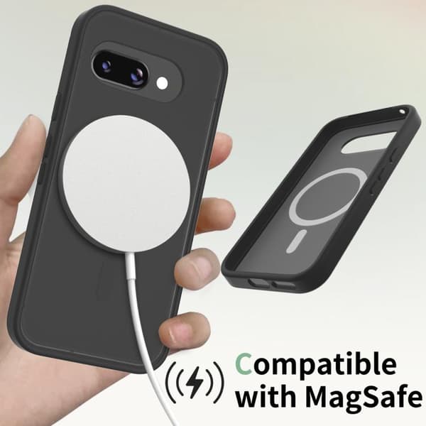 för Pixel 9a Skal - TPU Hybrid PC MagSafe Telefonfodral Blå
