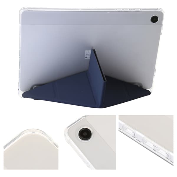 Samsung Galaxy Tab A9+ / A11+ Klart Akryl Läderfodral Mörkblå