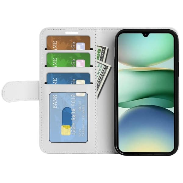 Redmi A5 4G - R64 Textur Horisontell Flip Läderfodral Vit
