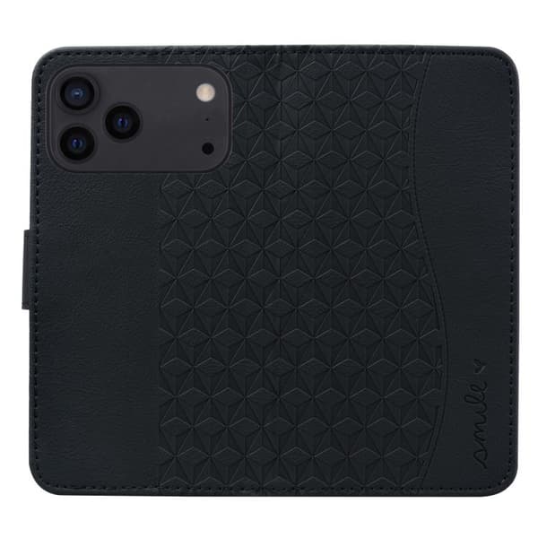 iPhone 18 Pro Max / iPhone 17 Pro Max Skal Läderfodral med Diamantspänne och Lanyard Svart