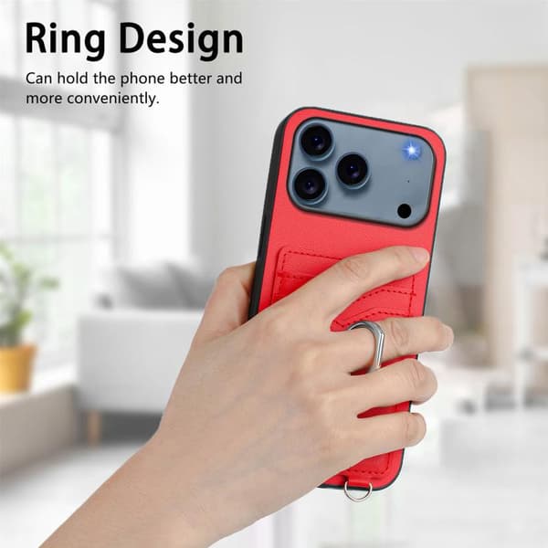 iPhone 18 Pro Max / iPhone 17 Pro Max Skal med R20 Ringkortshållare Röd