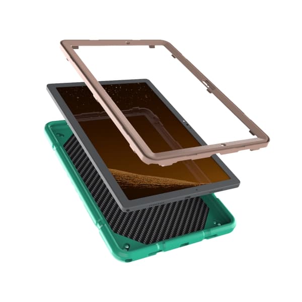 Samsung Galaxy Tab A8 Silikon Hybridfodral Mintgrön Guld