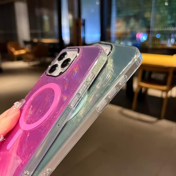 iPhone 16 Pro Max Pläterad Gradient Glacier Textur MagSafe Skal Svart