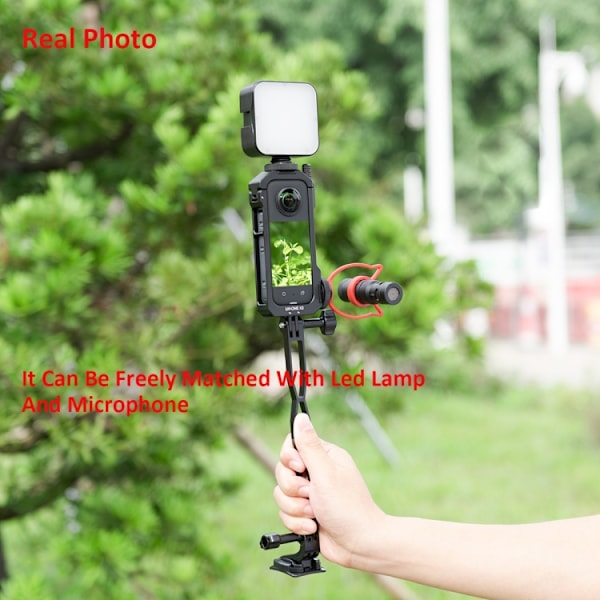 For Insta360 X3 YELANGU LW-ONE X3 Metal Cage Extended Frame Case Med T1 Tripod