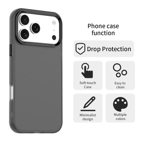 iPhone 17 Pro Max Skal - Candy PC Hybrid TPU Stöttålig Svart