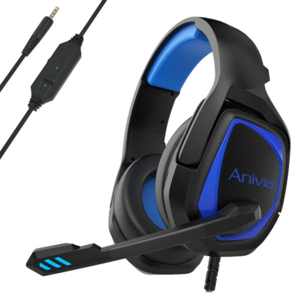 SADES MH602 3,5 mm plugg trådstyrd E-sports spelheadset med infällbar mikrofon Svart blå