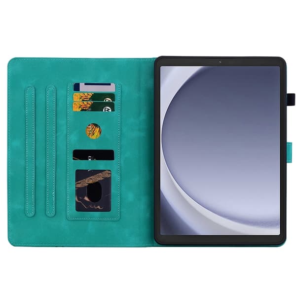 Samsung Galaxy Tab A9 / A11 Lily Prägelt Läderfodral Grön