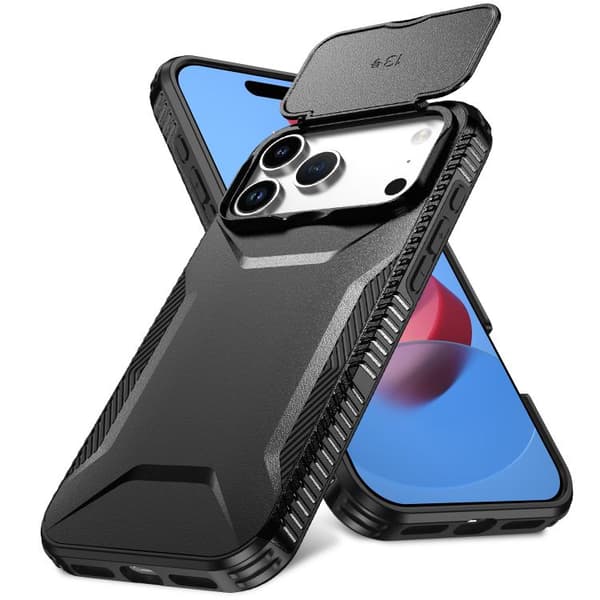 iPhone 18 Pro Max / iPhone 17 Pro Max Skal med Sliding Camshield Svart