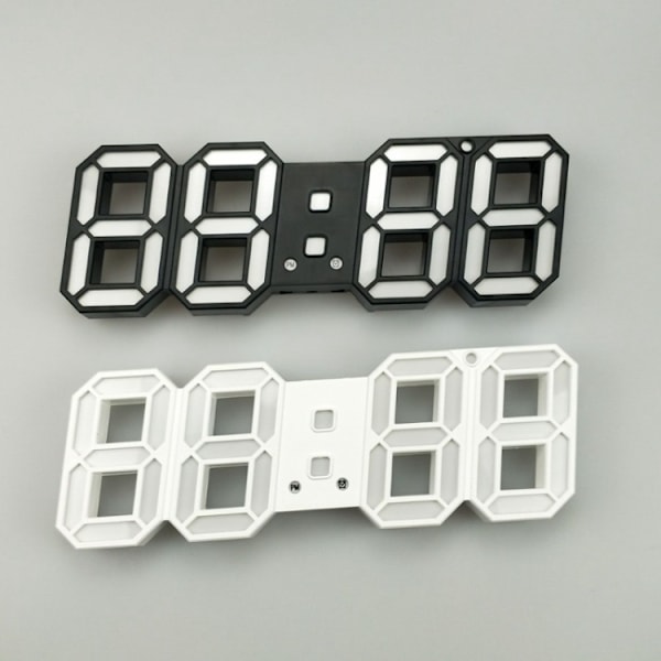 6609 3D Stereo LED-väckarklocka Vardagsrum 3D Väggklocka, Färg: Orange