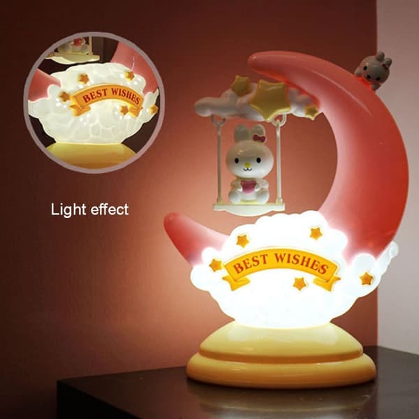 GOELONG Cartoon Moon Table Lamp Barnrum Djur Nattljus (Groda)