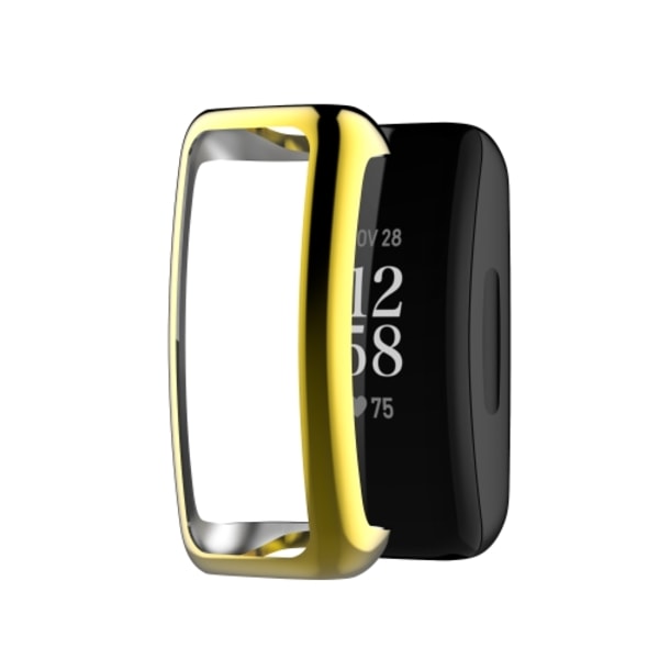 För Fitbit Inspire3 Full Coverage TPU galvanisering Watch Case Gold