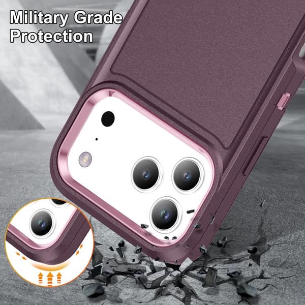 iPhone 18 Pro / iPhone 17 Pro Livsvattentålig Robust Skal Lila + Rosa