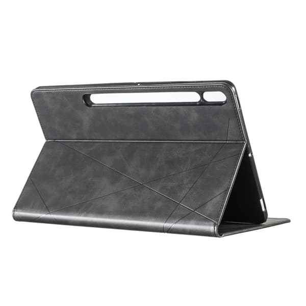 Samsung Galaxy Tab S7 FE/S7+/S8+ Prismatisk läderfodral Svart