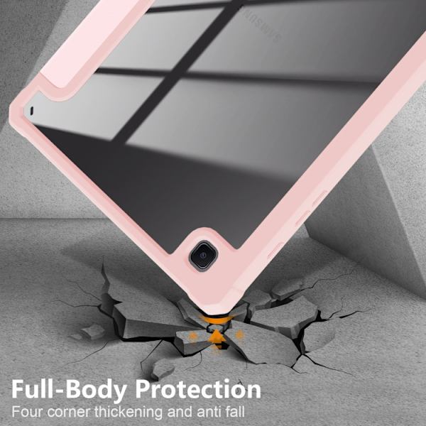 Samsung Galaxy Tab S6 Lite 3-Fold Smart Läderfodral Rosa