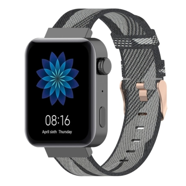 18 mm Stripe Weave Nylon Watch för Xiaomi Mi Watch, Garmin Vivomove 3s / Vivoactive 4s Grey