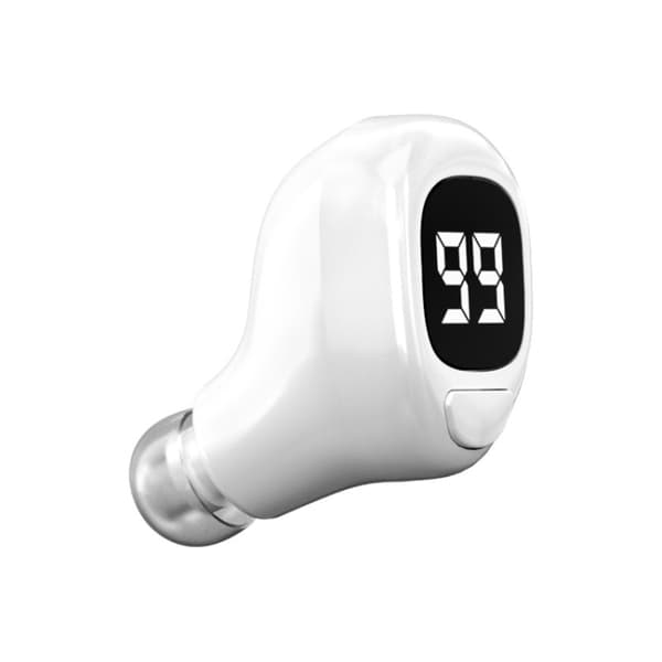 F6 Bluetooth-headset Mini osynligt öra affärs digital display hörlurar Vit