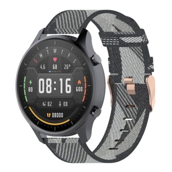 22 mm Stripe Weave Nylon watch för Xiaomi Mi Watch Color, Garmin Vivoactive 4 Grey