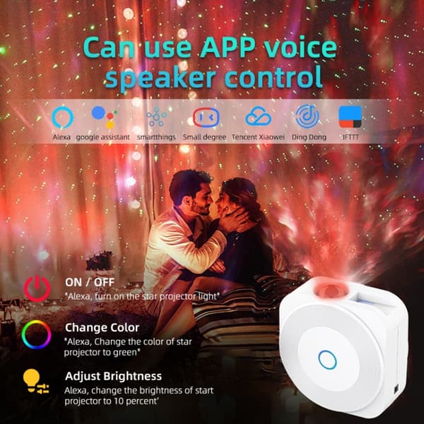 NX-01 USB Bluetooth stjärnformad roterande projektorlampa (vit)