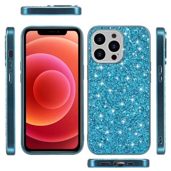 iPhone 16 Pro Max Glitter Powder Shockproof TPU Skal Svart