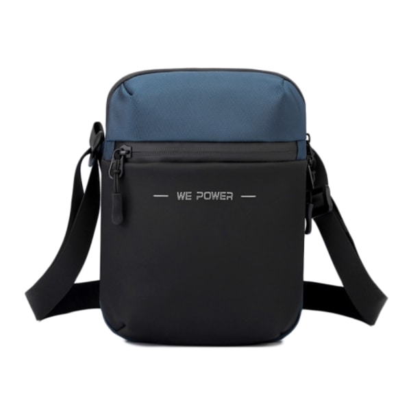 WEPOWER Herr Enkelsidig Axelväska Enkel Business Casual Crossbody Väska Mörkblå