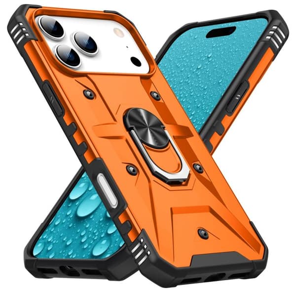 iPhone 18 Pro / iPhone 17 Pro Skal med Ringhållare Orange