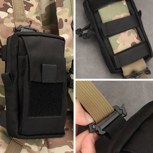 KOSIBATE H249 Utomhus Multifunktionell Sport Midjeväska Telefonväska Kaki