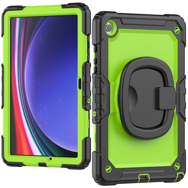 Samsung Galaxy Tab A9+ / A11+ Silikonfodral med Axelrem Gulgrön