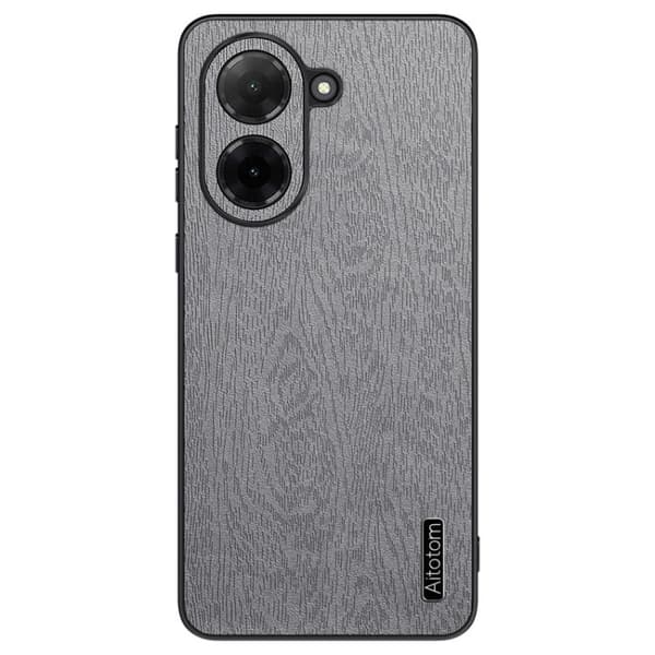 Redmi A5 - Stötsäker fodral i Träbarksläder Grå
