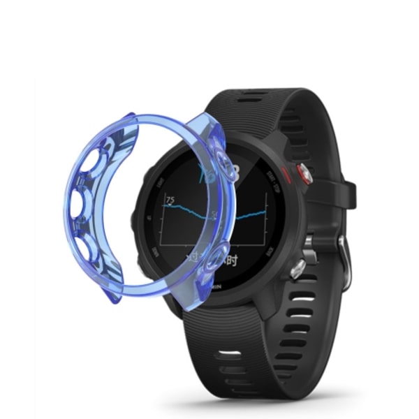 För Garmin Forerunner 245 TPU Translucent Watch Case Blue