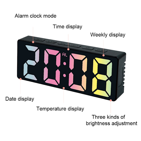 3806C LED Elektronisk Hem Vardagsrum Skrivbordsklocka Evighetskalender Digital Bordsur