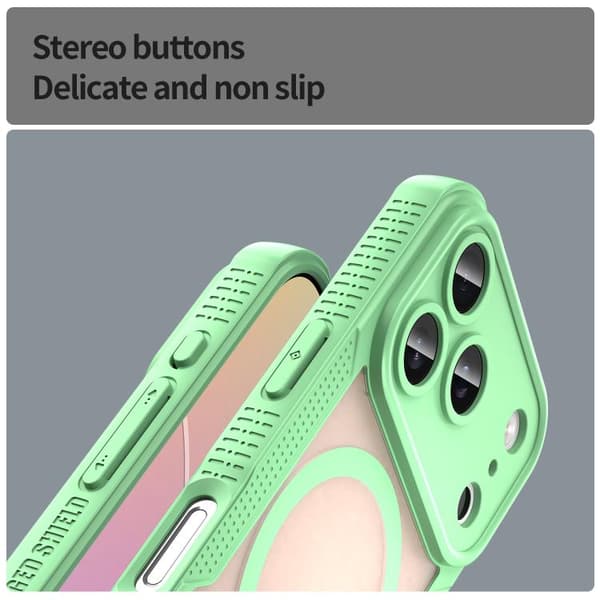iPhone 18 Pro Max / iPhone 17 Pro Max Skal med Armor Glaze MagSafe Magnetisk Design Grön