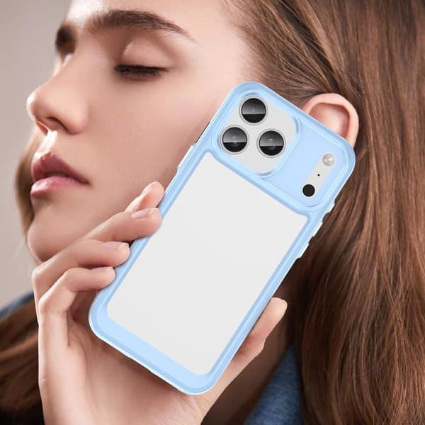 iPhone 18 Pro Max / iPhone 17 Pro Max Skal - Färgglad Serie av Akryl + TPU Blå
