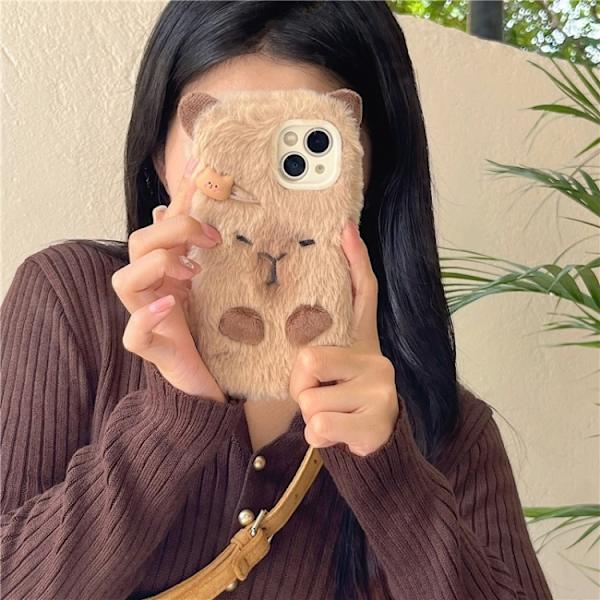 iPhone 16 Pro Max 3D Capybara Plush Skal - Full Coverage Skydd för Din Telefon