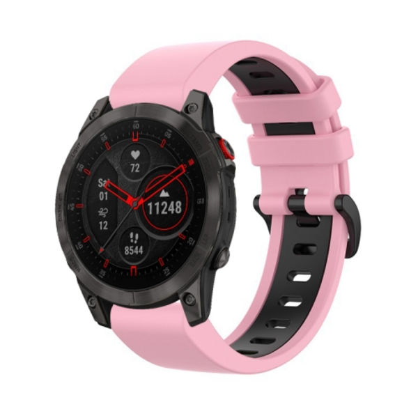 För Garmin EPIX Gen2 22 mm silikon watch i två färger Pink-Black