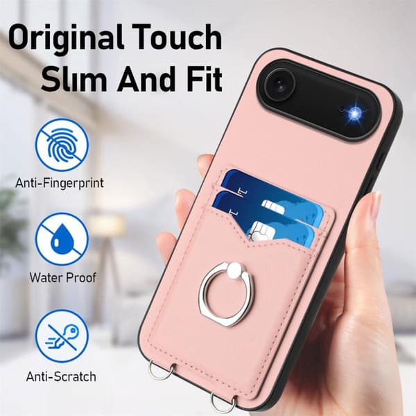 iPhone 17 Air Ring Card Holder Skal Rosa
