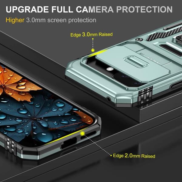 för Pixel 9a Skal med Armor PC + TPU Kameraskydd Alpingrön